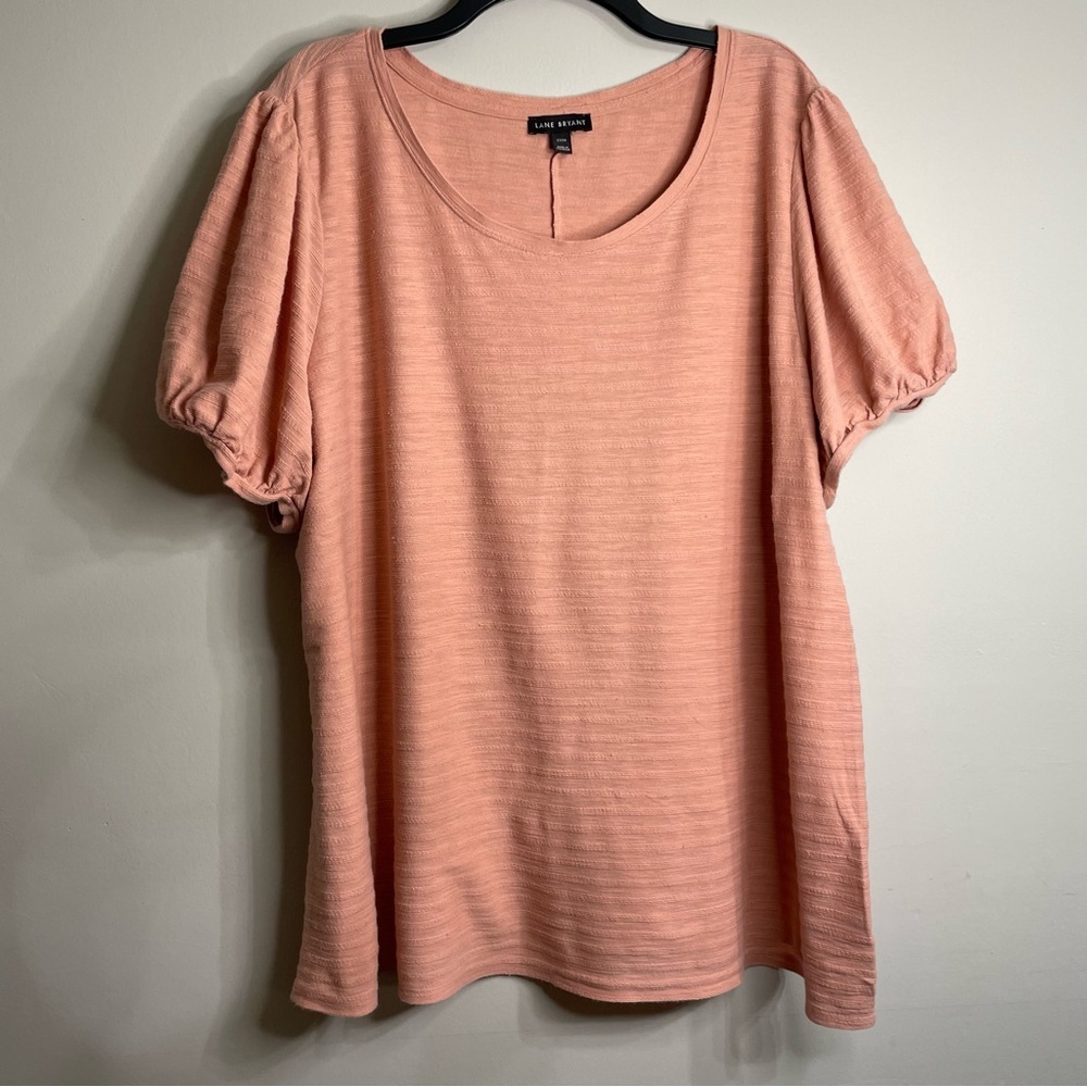 Lane Bryant’s Plus Size Women's Puffed Sleeve Peach Top